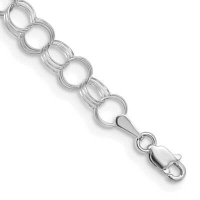 Solid Triple Link Charm Bracelet 7 Inch 14k White Gold DO530W-7, MPN: DO530W-7, 196904149010