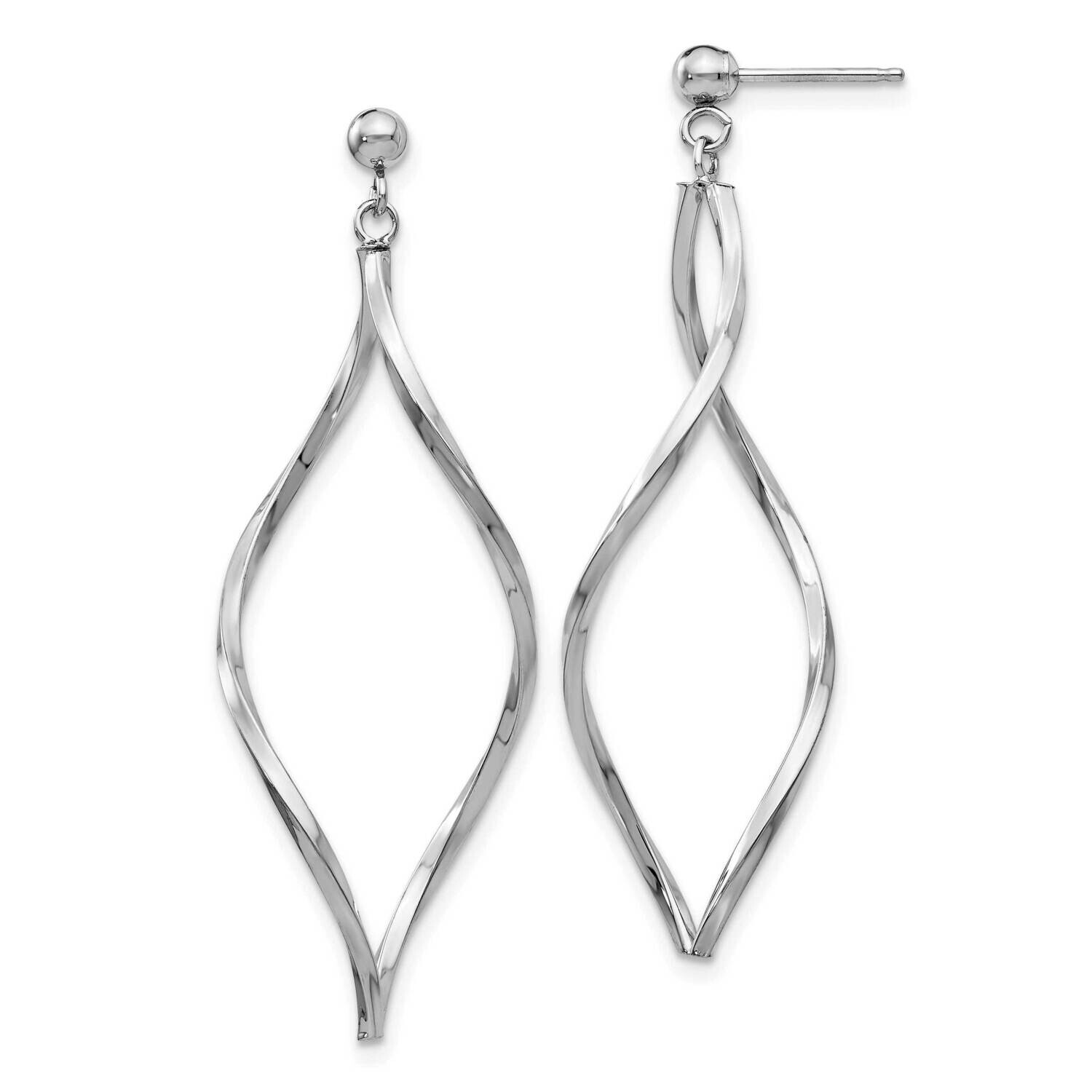 Twisted Post Dangle Earrings 10k White Gold 10YE1514