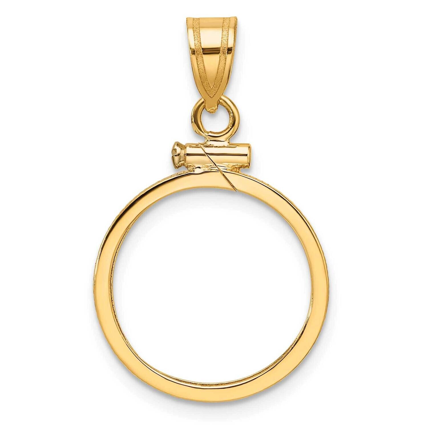 Polished Screw Top 16.5mm X 1.35mm Coin Bezel Pendant 14k Gold C1885/16.5, MPN: C1885/16.5,