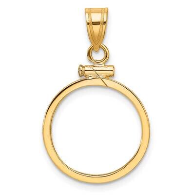 Polished Screw Top 16.5mm X 1.35mm Coin Bezel Pendant 14k Gold C1885/16.5, MPN: C1885/16.5,