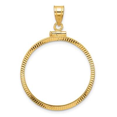 Diamond-Cut Screw Top 27.0mm X 2.35mm Coin Bezel Pendant 14k Gold C2677/27.0, MPN: C2677/27.0,