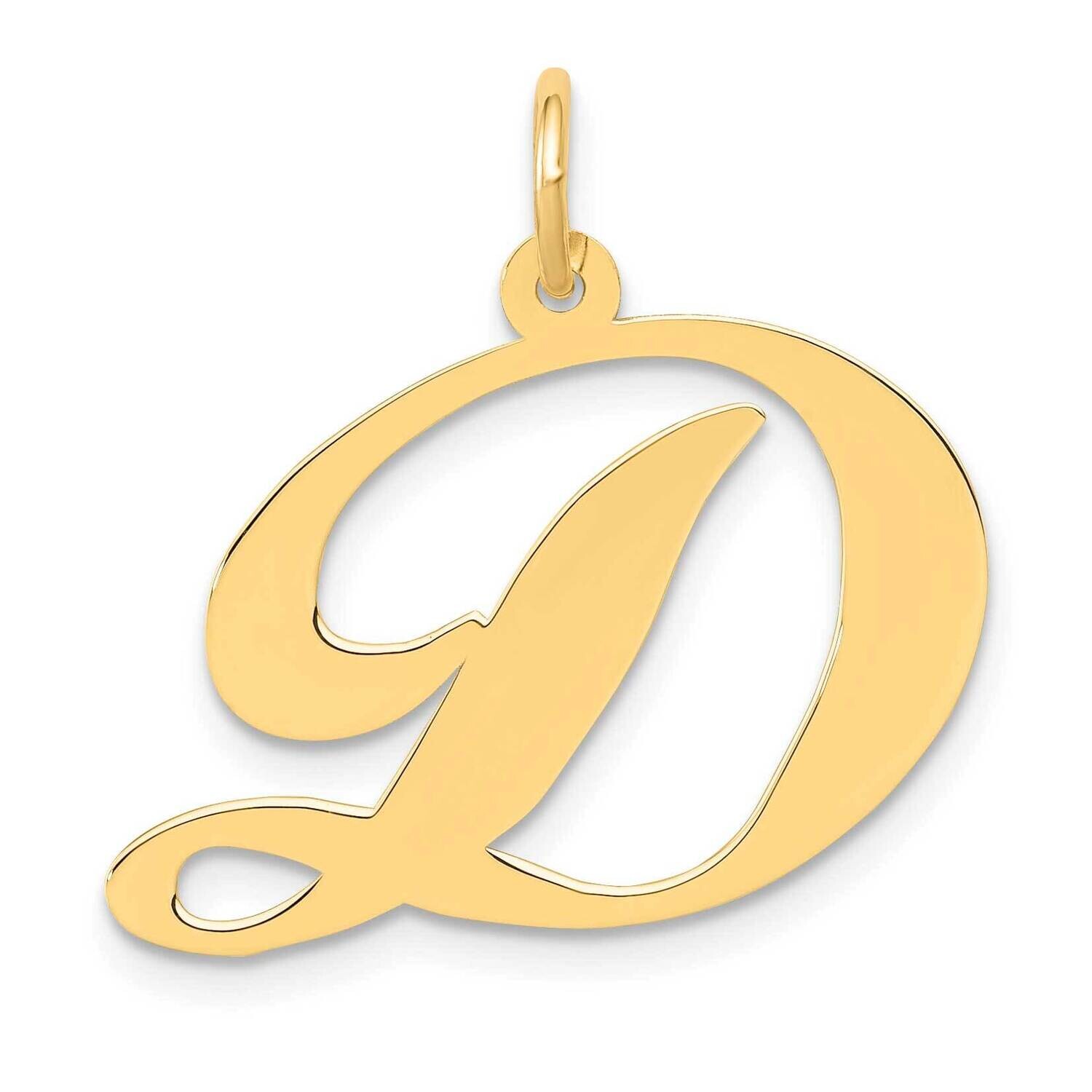 Large Fancy Script Letter D Initial Charm 10k Gold 10YC654D, MPN: 10YC654D,