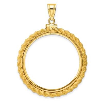 Polished Casted Rope Screw Top 32.0mm X 2.85mm Coin Bezel Pendant 14k Gold C8195/32.0, MPN: C8195/3…