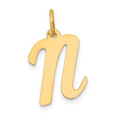 Medium Script Letter N Initial Charm 10k Gold 10YC660N, MPN: 10YC660N,