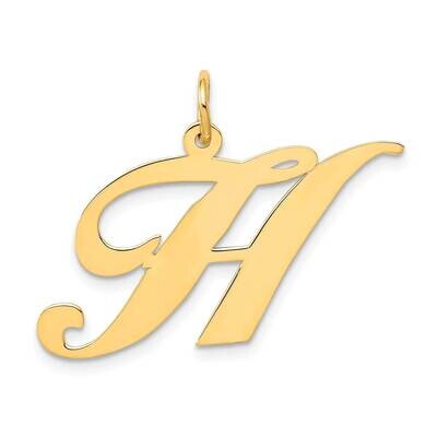 Large Fancy Script Letter H Initial Charm 10k Gold 10YC654H, MPN: 10YC654H,