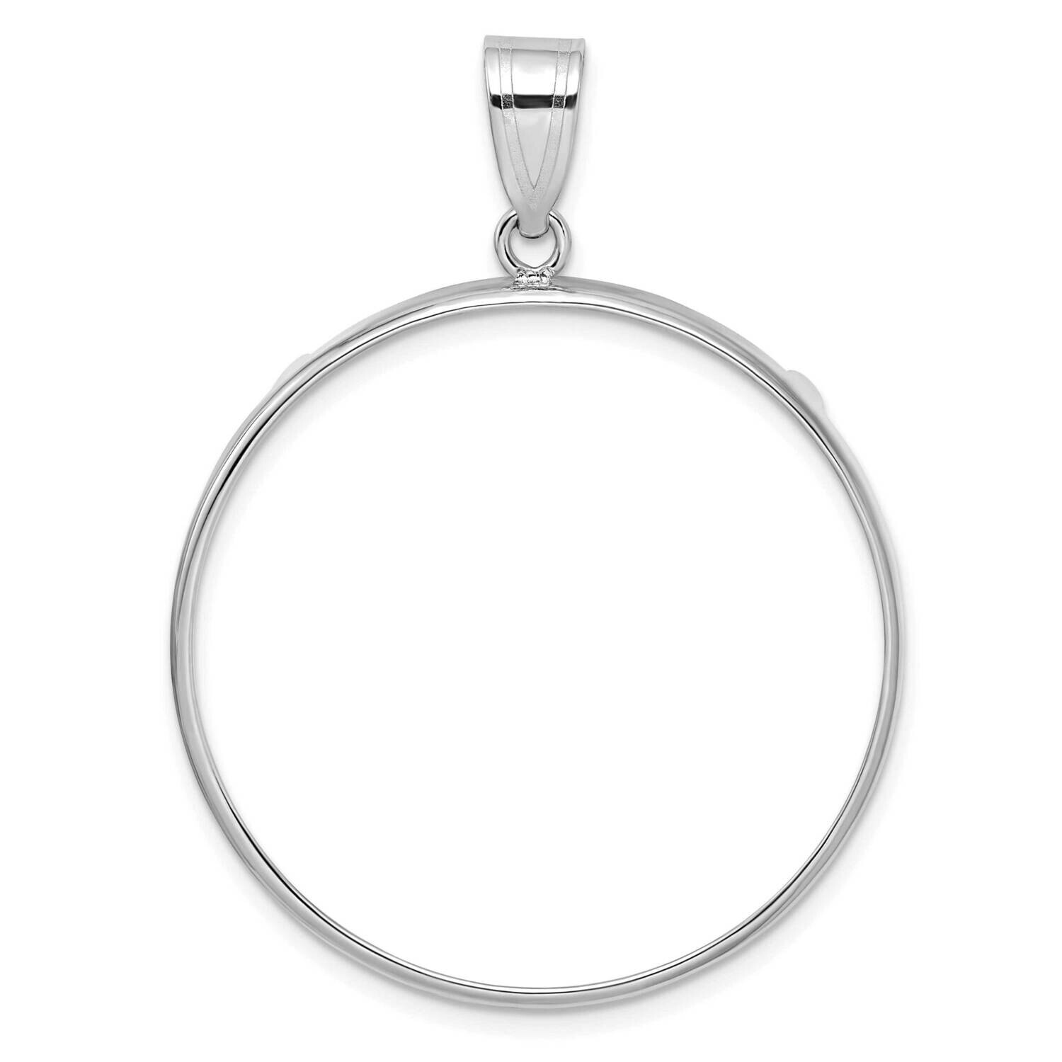 WidebDistinguished Coin Jewelry Polished Prong 32.7mm Coin Bezel Pendant 14k White Gold C1801W/32.7