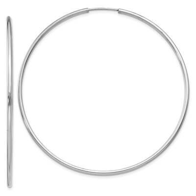 1.5mm Polished Endless Hoop Earrings 10k White Gold 10XY1191, MPN: 10XY1191,