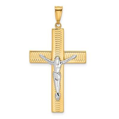 Polished Textured Crucifix Pendant 14k Two-Tone Gold C4958 by Men&#39;s Jewelry and Accessories, MPN: C…
