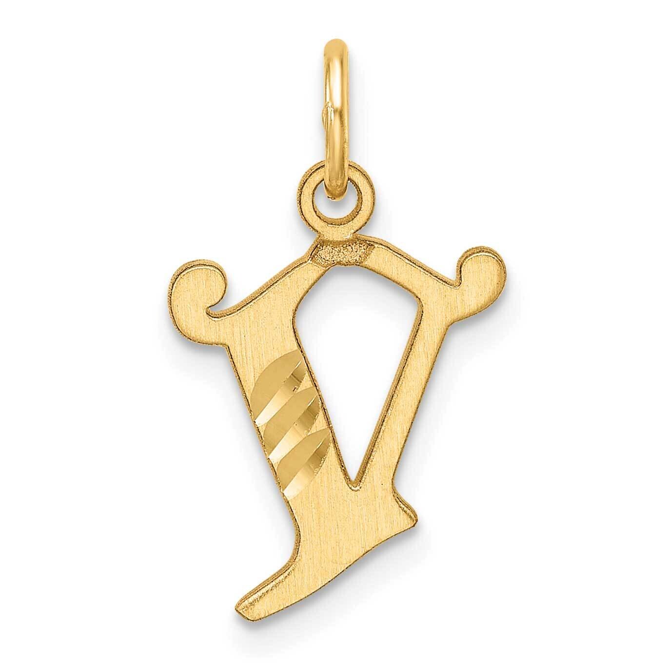 Letter V Initial Charm 14k Gold Diamond-Cut  C4833V, MPN: C4833V,
