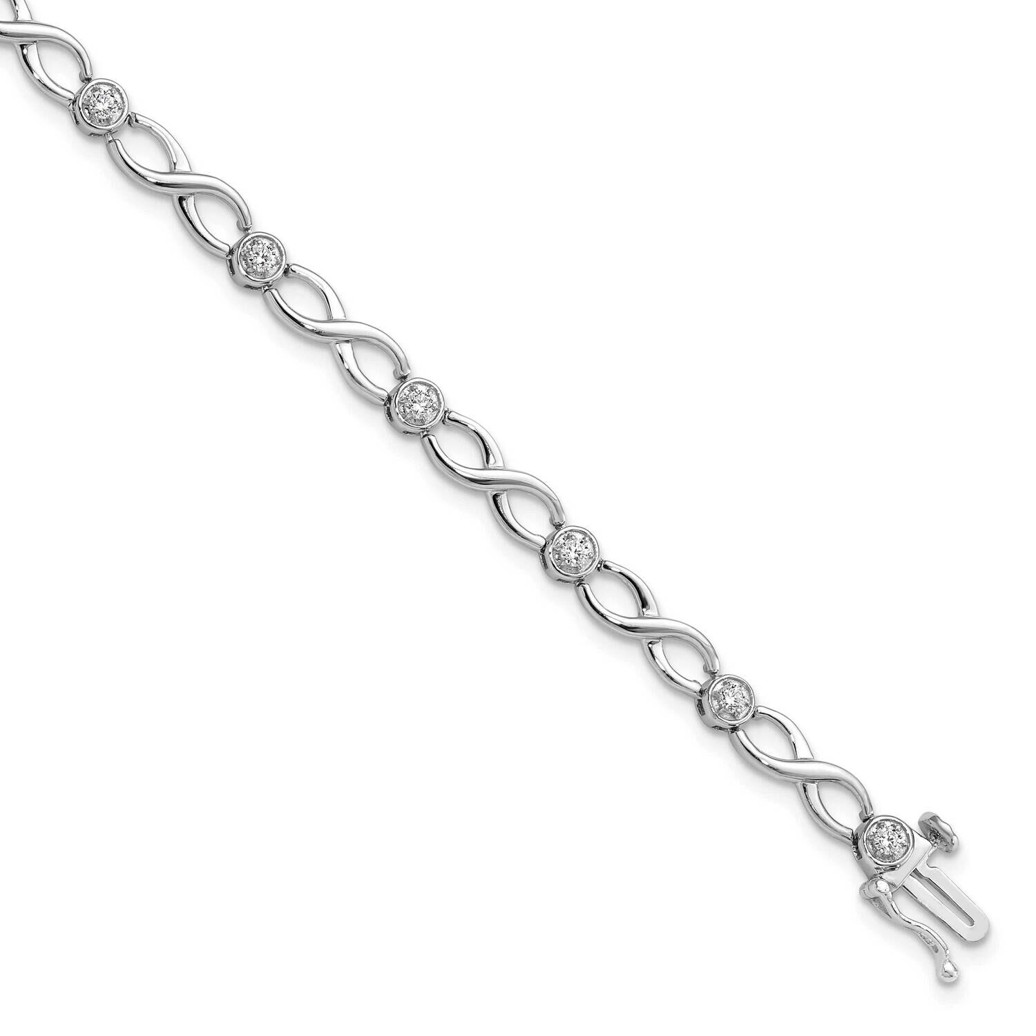 Diamond Infinity Bracelet 7 Inch 14k White Gold BM9711-050-WLG, MPN: BM9711-050-WLG, 883957900216