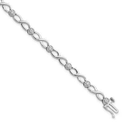 Diamond Infinity Bracelet 7 Inch 14k White Gold BM9711-050-WLG, MPN: BM9711-050-WLG, 883957900216