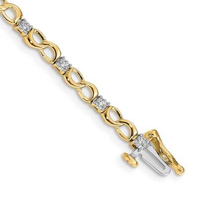 Diamond Figure 8 Link Bracelet 7 Inch 10k Gold BM4627-015-1YA, MPN: BM4627-015-1YA,