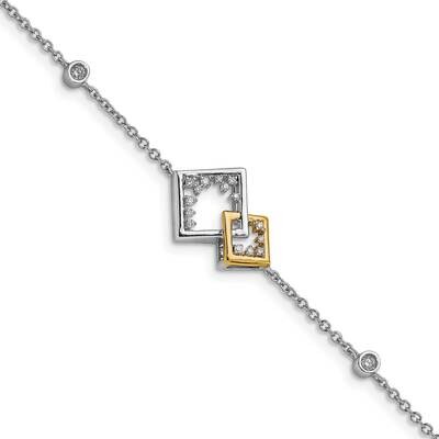 Polished Double Square Diamond 7 Inch Bracelet 14k Two-Tone Gold BM6861-015-WYA, MPN: BM6861-015-WY…