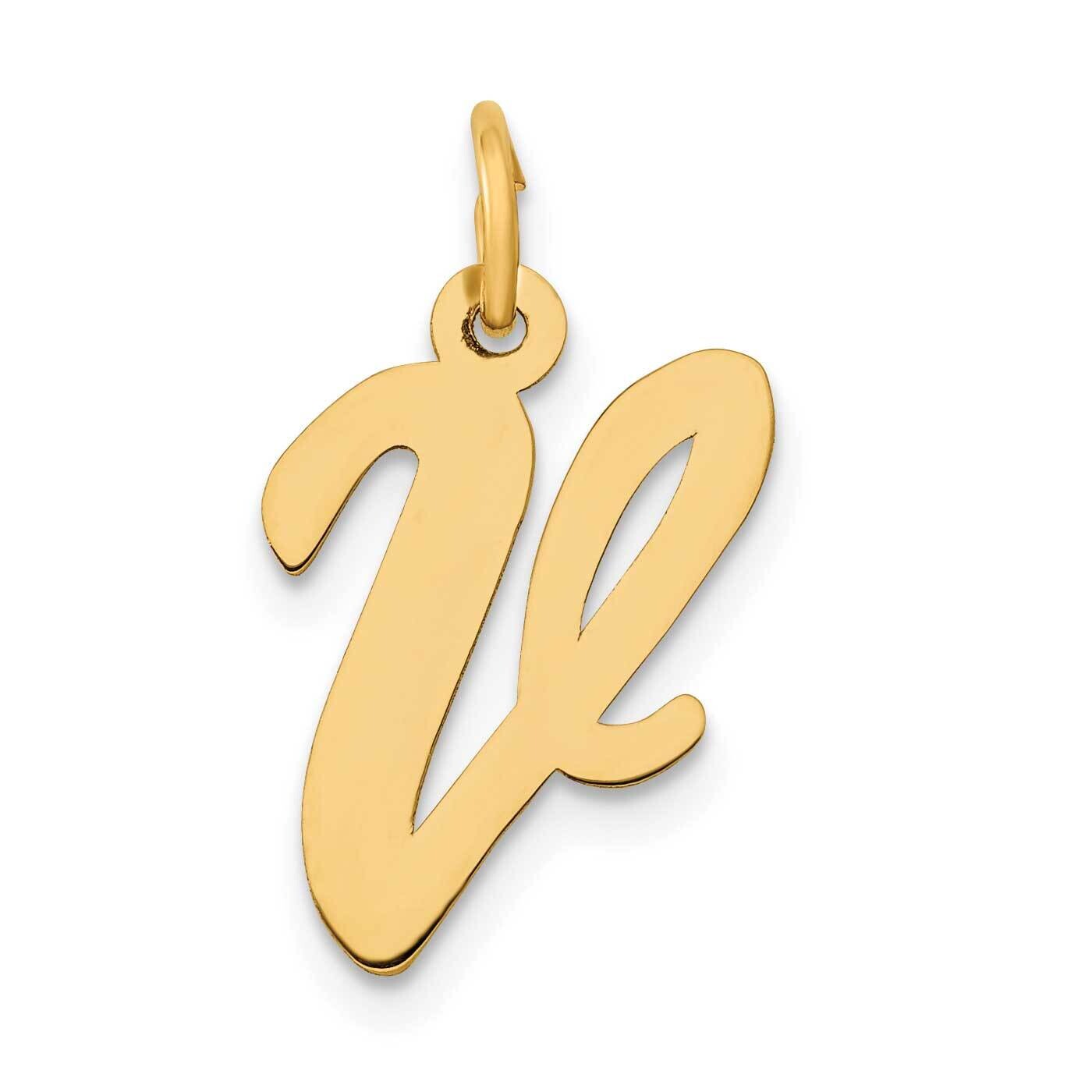 Medium Script Letter V Initial Charm 10k Gold 10YC660V, MPN: 10YC660V,