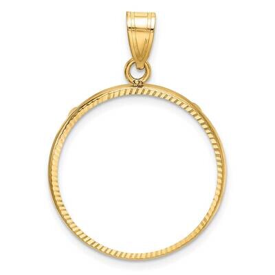 Diamond-Cut Prong 22.0mm Coin Bezel Pendant 14k Gold C3997/22.0, MPN: C3997/22.0,