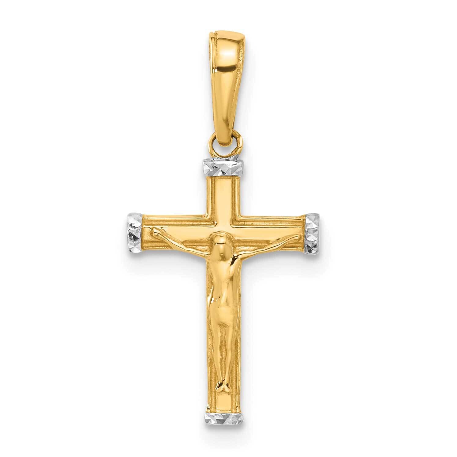 Diamond-Cut Crucifix Cross Pendant 14k Gold White Rhodium  C4956 by Men&#39;s Jewelry and Accessories, …