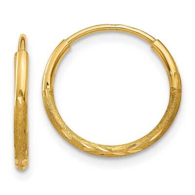 1.25mm Diamond-Cut Endless Hoop Earring 10k Gold 10XY1220, MPN: 10XY1220,