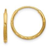 1.25mm Diamond-Cut Endless Hoop Earring 10k Gold 10XY1220, MPN: 10XY1220,