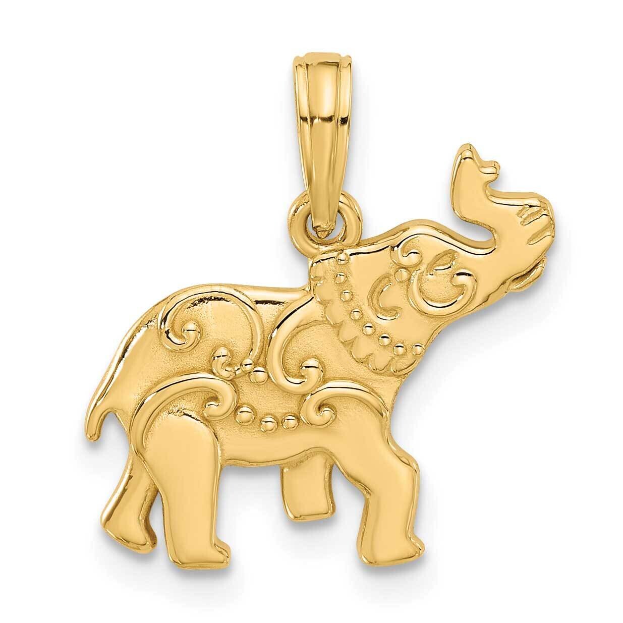 Fancy Elephant Charm 14k Polished Gold D5528