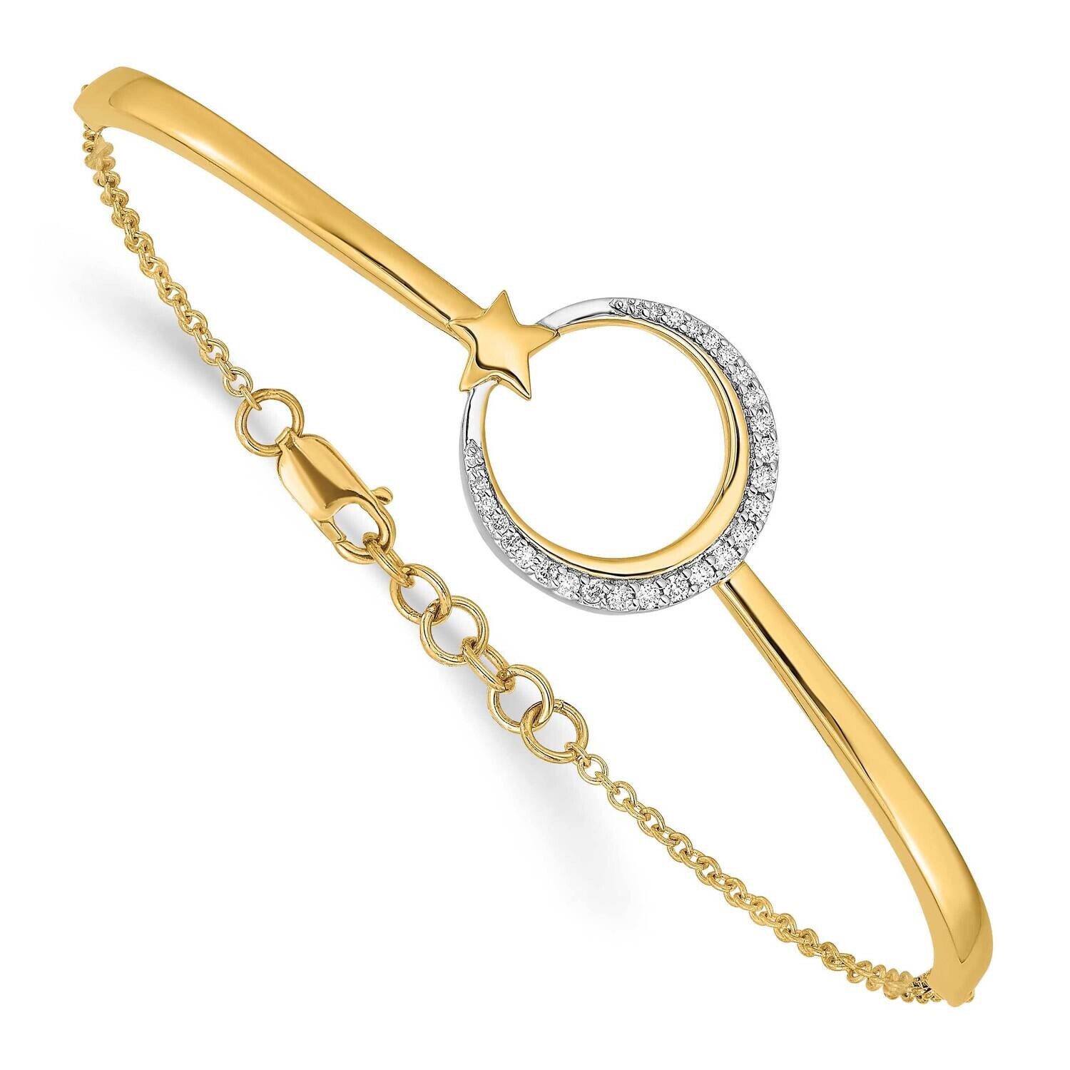 Moon Star Diamond 7 Inch .5 Inch Extension Bracelet 14k Polished Gold BM6789-013-YA, MPN: BM6789-01…