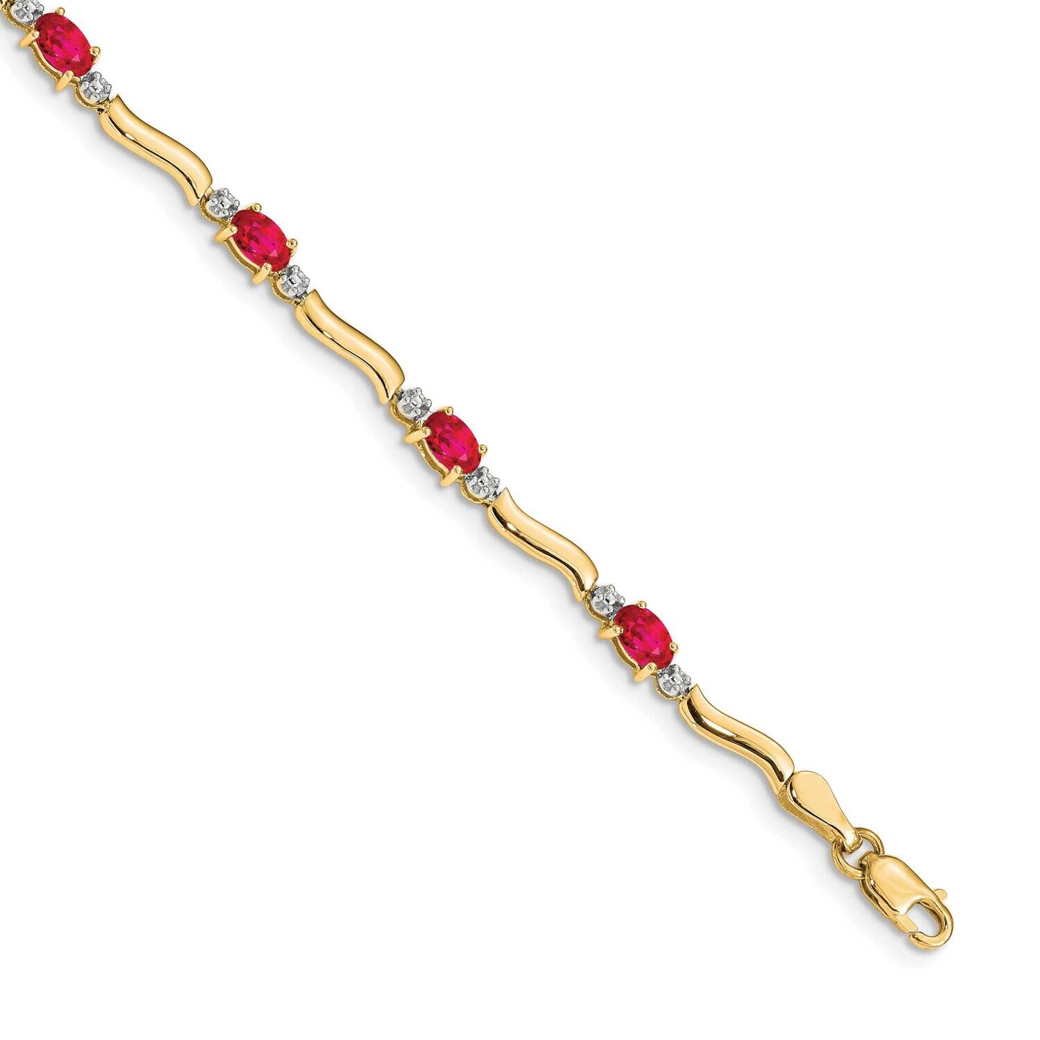 Diamond Ruby Bracelet 7 Inch 14k Gold BM4474-RU-001-YA