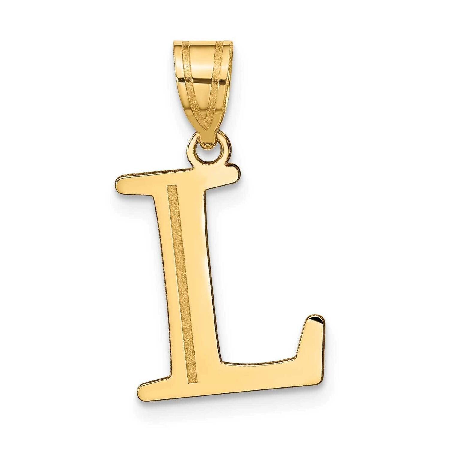 Etched Letter L Initial Pendant 10k Polished Gold 10YC1437L, MPN: 10YC1437L,