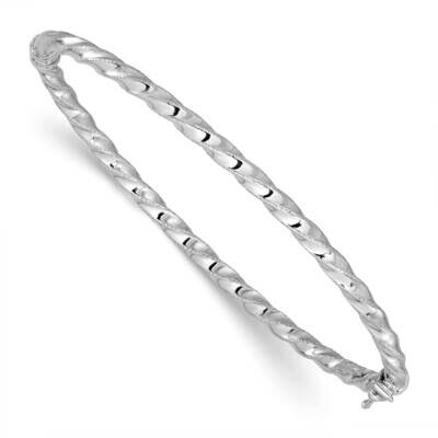 Twisted 3.20mm Hinged Bangle 14k White Gold DB727W, MPN: DB727W,