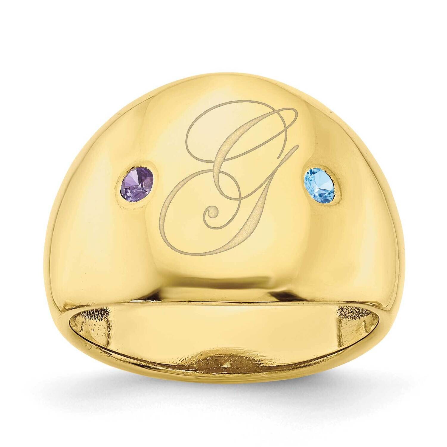 2 Birthstone Personalized Cigar Ring 10k Gold 10XNR110Y, MPN: 10XNR110Y,