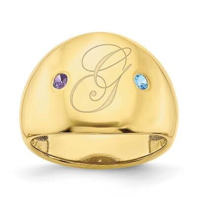 2 Birthstone Personalized Cigar Ring 10k Gold 10XNR110Y, MPN: 10XNR110Y,