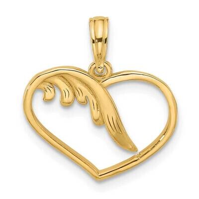 Fancy Wings Heart Charm 14k Polished Gold D5608 by Men&#39;s Jewelry and Accessories, MPN: D5608,