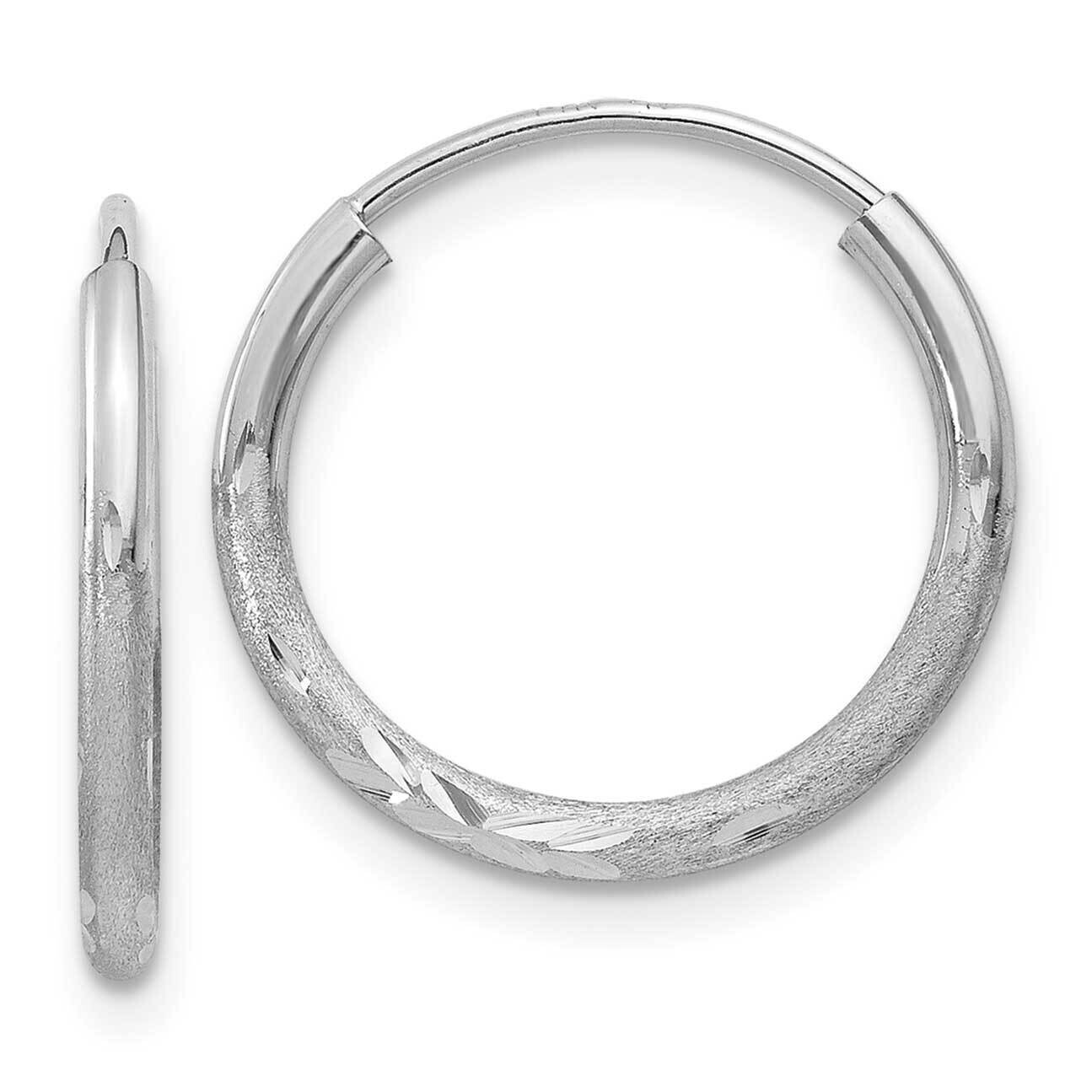 1.5mm Diamond-Cut Endless Hoop Earrings 10k White Gold 10XY1197, MPN: 10XY1197,