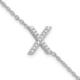 Diamond Sideways Letter X 1 Inch Extender Bracelet 14k White Gold BM9951X-018-WA, MPN: BM9951X-018-…