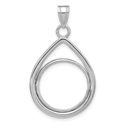 Polished Lightweight Tear Drop Prong 16.5mm Coin Bezel Pendant 14k White Gold C8191W/16.5, MPN: C81…