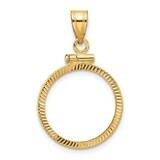 Diamond-Cut Screw Top 17.8mm X 1.35mm Coin Bezel Pendant 14k Gold C2677/17.8, MPN: C2677/17.8,