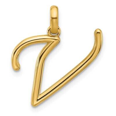 Fancy Pendant Letter V 14k Gold D5669V, MPN: D5669V,