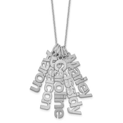 Brushed 5 Name Charm Necklace 10k White Gold 10XNA650/5W, MPN: 10XNA650/5W,