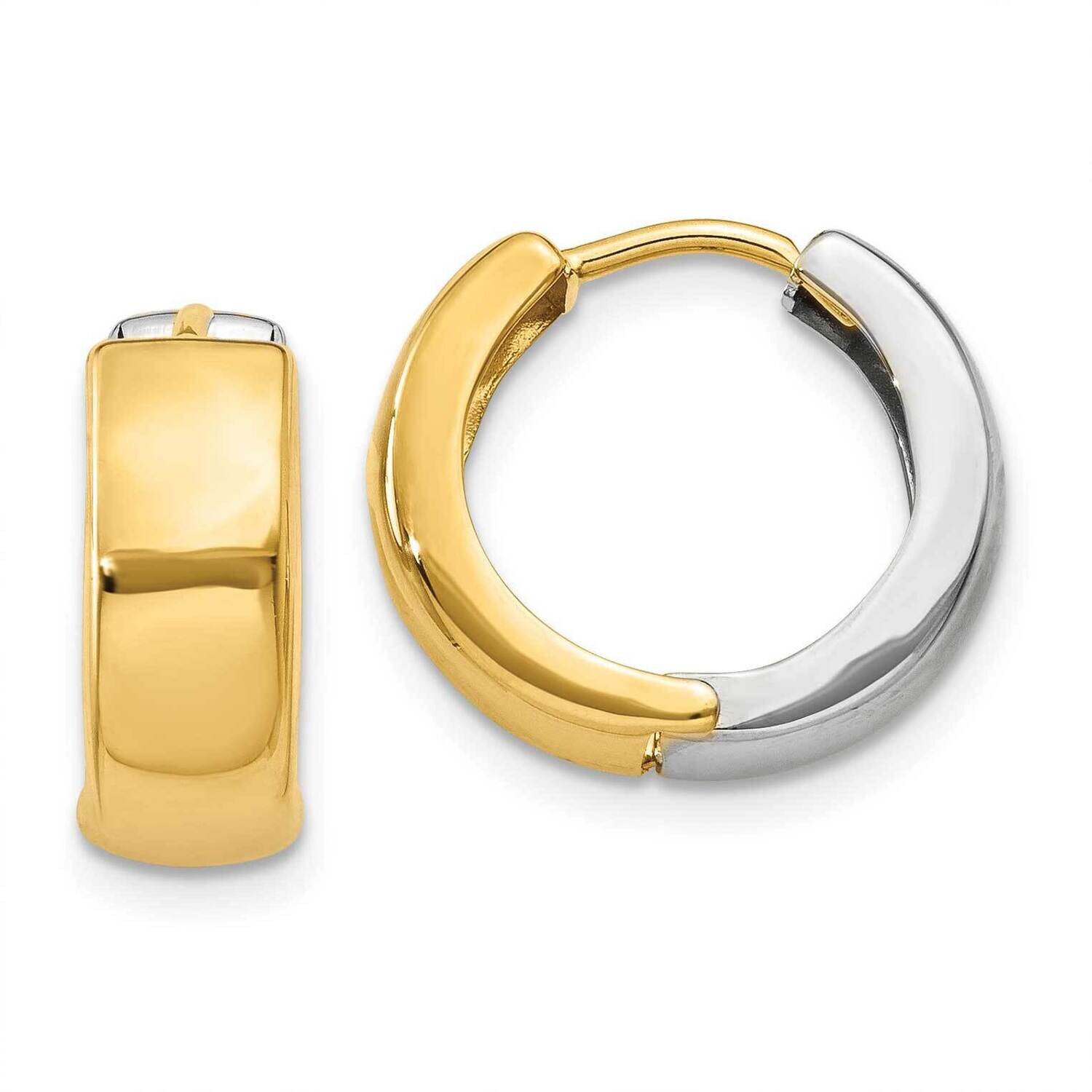 Hinged Hoop Earrings 10k Two-Tone Gold 10Y7915