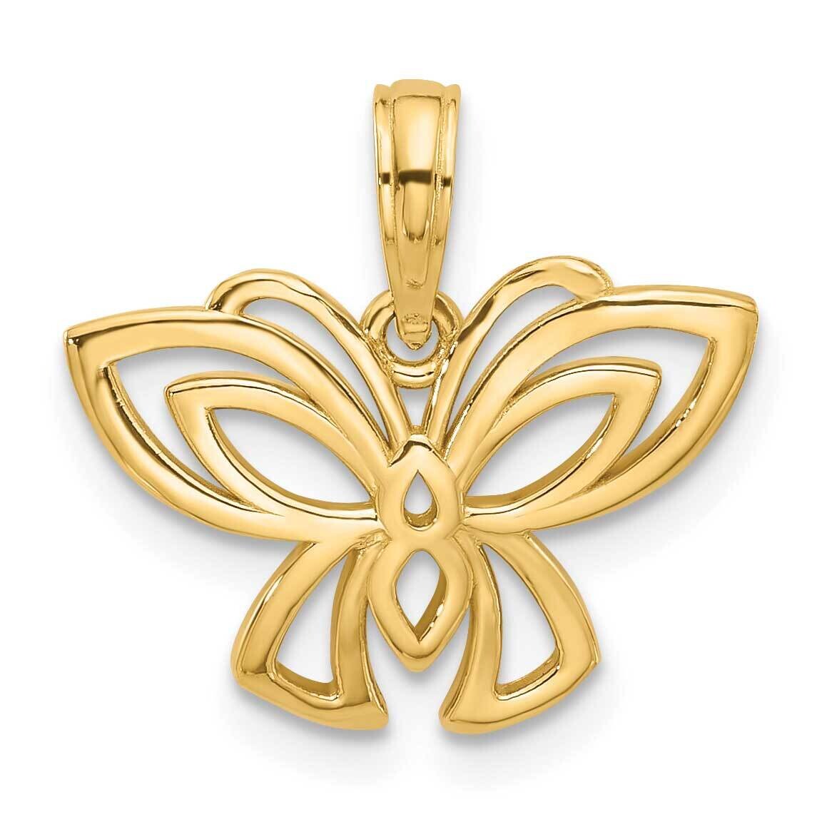 Fancy Butterfly Charm 14k Polished Gold D5614