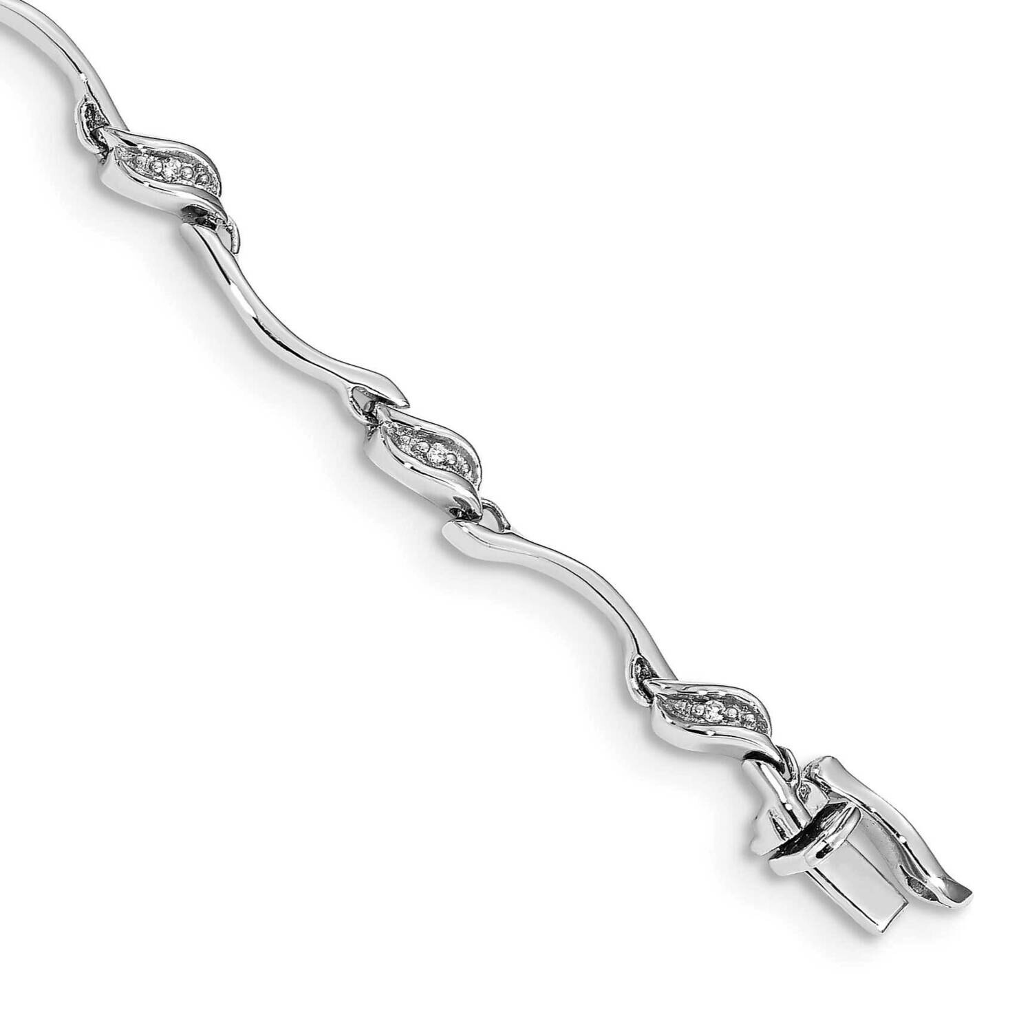Diamond Link Bracelet 7 Inch 10k White Gold BM4600-005-1WA, MPN: BM4600-005-1WA,
