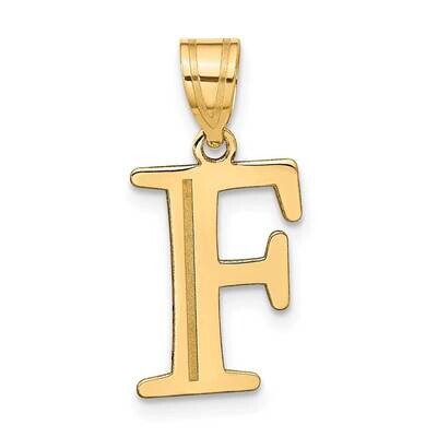 Etched Letter F Initial Pendant 10k Polished Gold 10YC1437F, MPN: 10YC1437F,