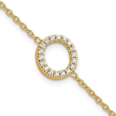 Diamond Sideways Letter O 1 Inch Extender Bracelet 14k Gold BM9951O-022-YA, MPN: BM9951O-022-YA,