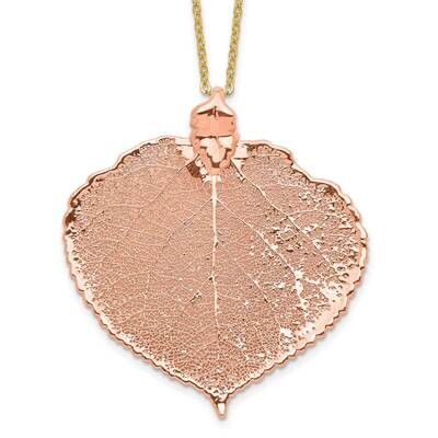 Dipped Real Aspen Leaf 20 Inch Gold-Plated Necklace 24k Rose Gold BF3267-20, MPN: BF3267-20, 812465…