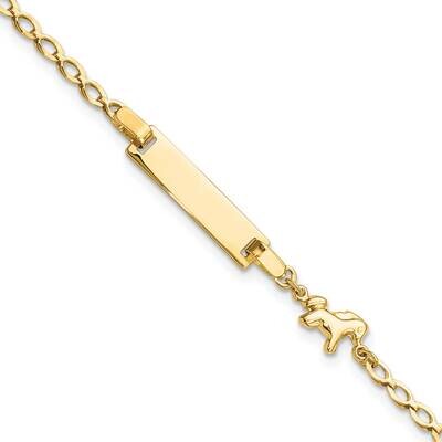 Horse Pony Children&#39;s Id Bracelet 6 Inch 14k Polished Gold BID128-6, MPN: BID128-6,