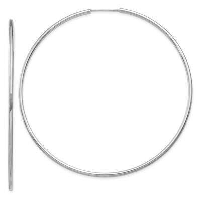 1.5mm Polished Endless Hoop Earrings 10k White Gold 10XY1192, MPN: 10XY1192,