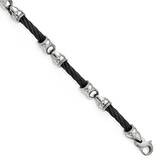 Edward Mirell Cable Link Steel End Caps Bracelet 8 Inch Titanium EMB179-8 by Edward Mirell, MPN: EM…