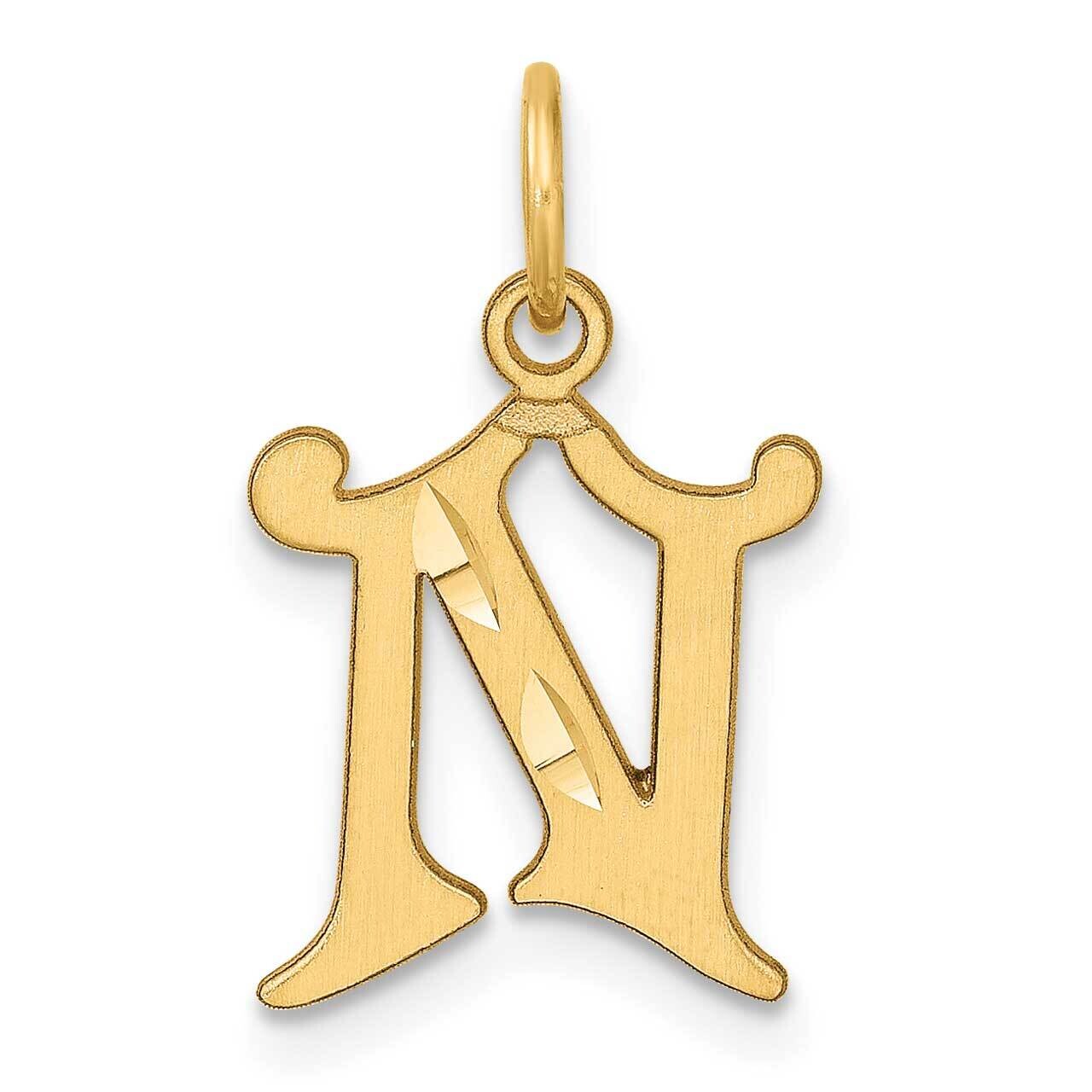 Letter N Initial Charm 14k Gold Diamond-Cut  C4833N, MPN: C4833N,