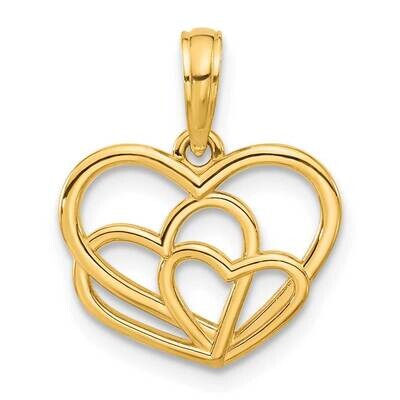 Triple Heart Pendant 14k Polished Gold D5443, MPN: D5443,