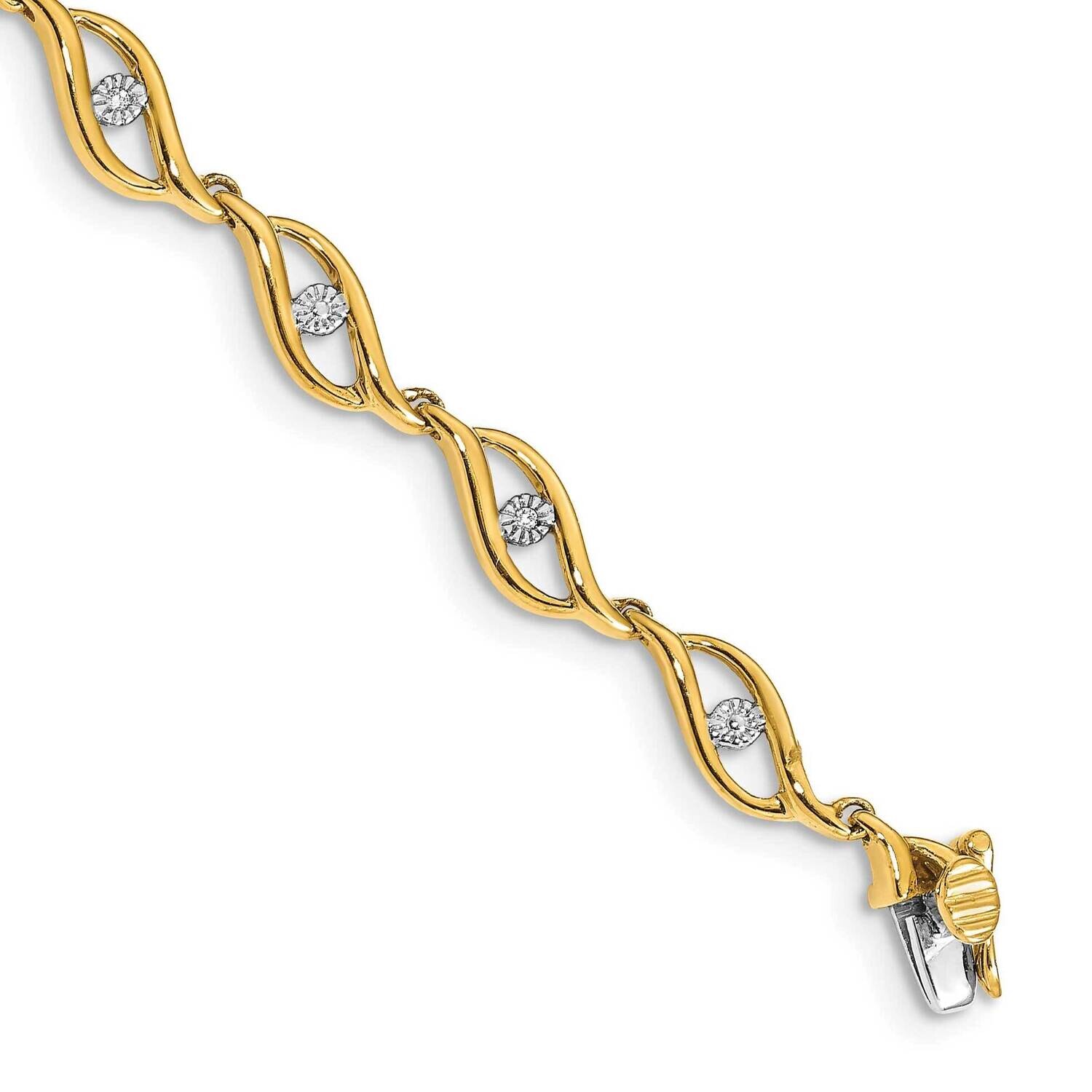 Diamond 7.5 Inch Link Bracelet 10k Gold BM4611-003-1YA