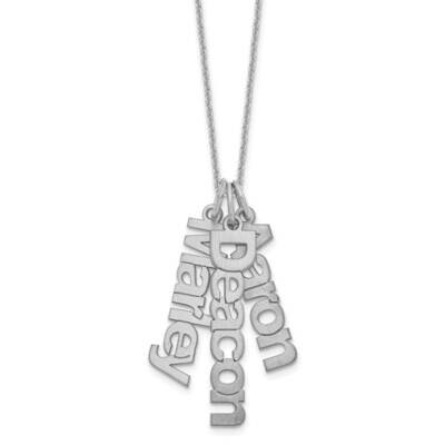 Brushed 3 Name Charm Necklace 10k White Gold 10XNA650/3W, MPN: 10XNA650/3W,