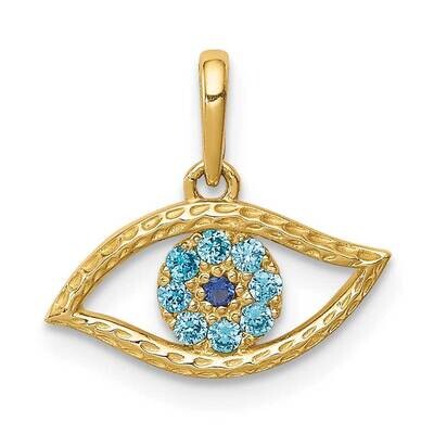 Blue CZ Eye Pendant 10k Gold 10YC1362 by Men&#39;s Jewelry and Accessories, MPN: 10YC1362,